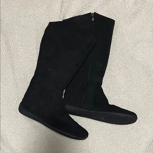 Elegant Black Leather Barefoot Boots